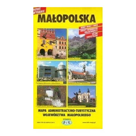 Małopolska mapa administracyjno turystyczna