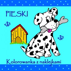 Pieski. Kolorowanka z naklejkami