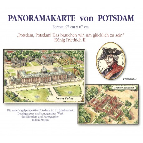 Potsdam. Panorama. Mapa pamiątkowa