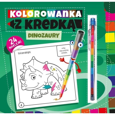 Kolorowanka z kredką Dinozaury