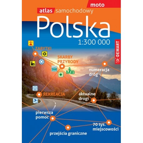 Atlas samochodowy Polski 1:300 000 motyleksiazkowe.pl