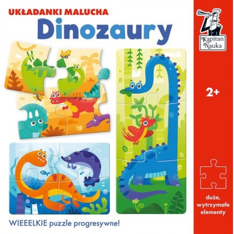 Układanki malucha XL Dinozaury 2+ Kapitan Nauka motyleksiazkowe.pl