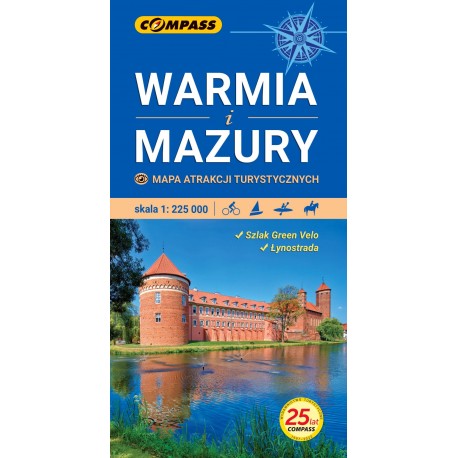 Warmia i Mazury Mapa atrakcji turystycznych Wyd 3 motyleksiazkowe.pl