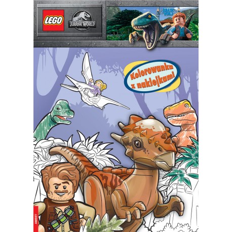 Lego Jurassic World Kolorowanka z naklejkami motyleksiazkowe.pl