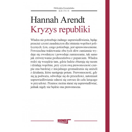 Kryzys republiki Hannah Arendt motyleksiazkowe.pl