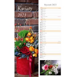 Kalendarz 2023 Paskowy Kwiaty 13 plansz motyleksiazkowe.pl