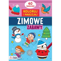 Koloruj i naklejaj Zimowe zabawy motyleksiazkowe.pl