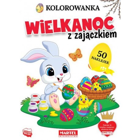 Kolorowanka Wielkanoc z zajączkiem motyleksiążkowe.pl