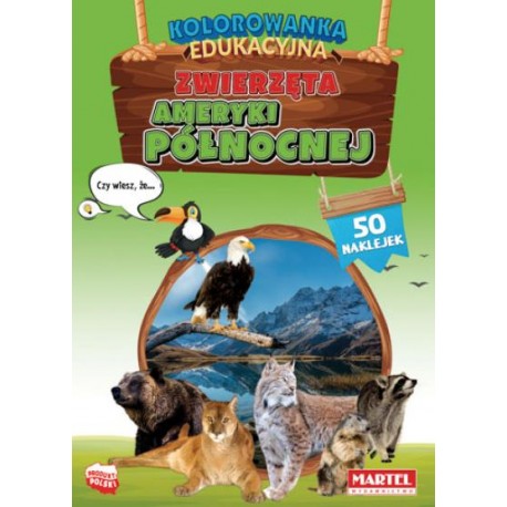 Kolorowanka edukacyjna Zwierzęta Ameryki Północnej motyleksiązkowe.pl