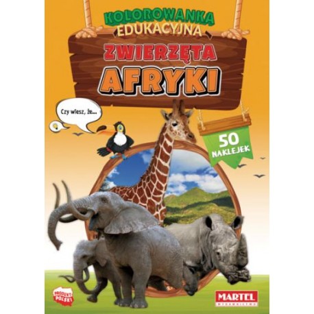 Kolorowanka edukacyjna Zwierzęta Afryki motyleksiązkowe.pl
