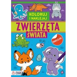 Koloruj i naklejaj Zwierzęta świata motyleksiążkowe.pl