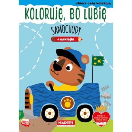 Koloruję bo lubię Samochody + naklejki motyleksiązkowe.pl