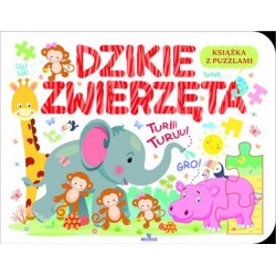 Dzikie zwierzęta Książeczka edukacyjna z puzzlami motyleksiązkowe.pl