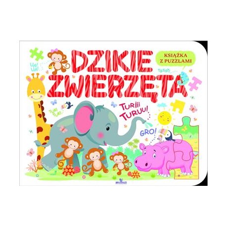 Dzikie zwierzęta Książeczka edukacyjna z puzzlami motyleksiązkowe.pl