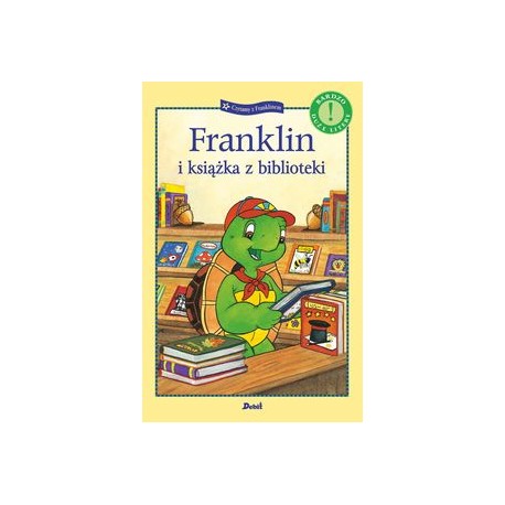 Franklin i książka z biblioteki Paulette Bourgeois motyleksiązkowe.pl