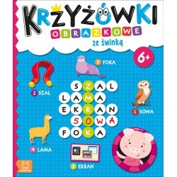 Krzyżówki obrazkowe ze świnką 6+ motyleksiazkowe.pl