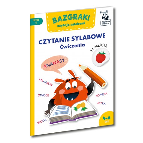Bazgraki czytają sylabami Czytanie sylabowe. Ćwiczenia motyleksiazkowe.pl