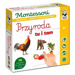 Montessori Przyroda tu i tam Książka + karty sensoryczne motyleksiazkowe.pl