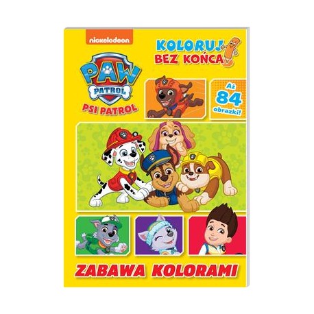 Psi Patrol Koloruj bez końca 3. Zabawa kolorami motyleksiazkowe.pl