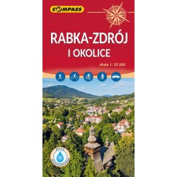 Rabka zdrój i okolice Mapa laminowana motyleksiazkowe.pl