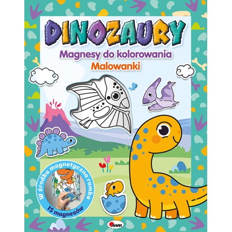MAGNESY DO KOLOROWANIA DINOZAURY motyleksiazkowe.pl