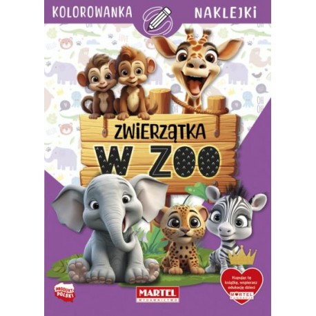 Kolorowanka z naklejkami. Zwierzątka w zoo motyleksiazkowe.pl