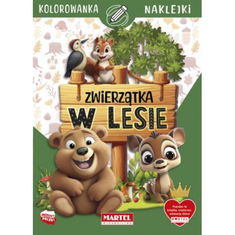 Kolorowanka z naklejkami. Zwierzątka w lesie motyleksiazkowe.pl