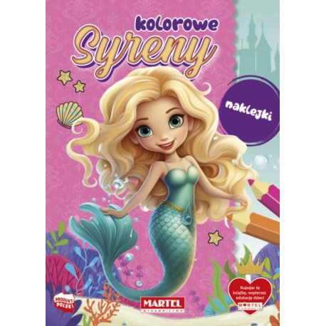 Kolorowanka z naklejkami. Kolorowe Syreny motyleksiazkowe.pl