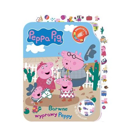 Peppa Pig. Kolorowanki naklejanki 2. Barwne wyprawy Peppy motyleksiazkowe.pl
