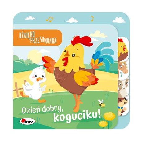 Dzwiękoprzesuwanka. Dobranoc Koguciku motyleksiazkowe.pl