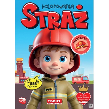 STRAŻ kolorowanka z naklejkami motyleksiazkowe.pl