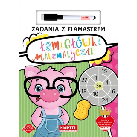 Zadania z flamastrem Łamigłówki matematyczne motyleksiazkowe.pl