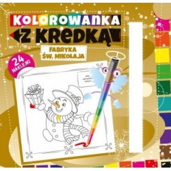 Kolorowanka z kredką. Fabryka Św. Mikołaja motyleksiazkowe.pl