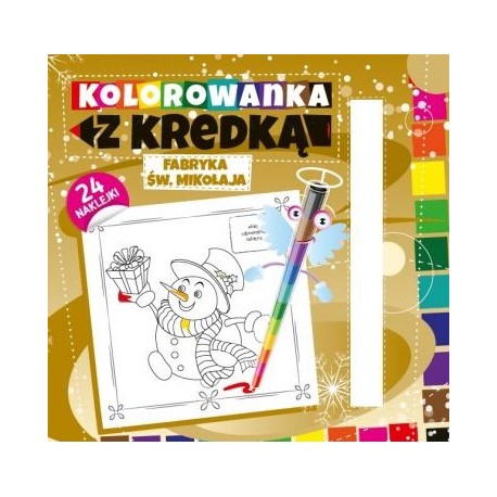 Kolorowanka z kredką. Fabryka Św. Mikołaja motyleksiazkowe.pl