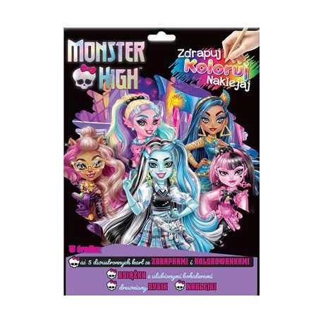 Monster High Zdrapuj koloruj naklejaj motyleksiazkowe.pl