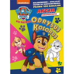 Psi Patrol Odrysuj koloruj Akcja rozpoczęta motyleksiazkowe.pl