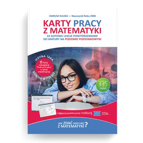 Karty Pracy z matematyki. 33 gotowe lekcje powtórzeniowe do matury na poziomie podstawowym” + dostęp online motyleksiazkowe.pl