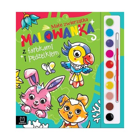 Małe zwierzątka. Malowanka z farbkami i pędzelkiem motyleksiazkowe.pl