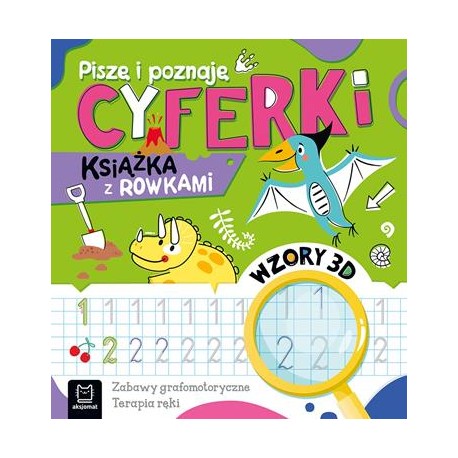 Piszę i poznaję. Cyferki. Książka z rowkami. Wzory 3D motyleksiazkowe.pl