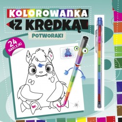 Kolorowanka z kredką. Potworaki motyleksiazkowe.pl