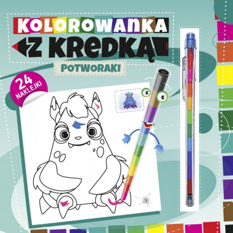 Kolorowanka z kredką. Potworaki motyleksiazkowe.pl