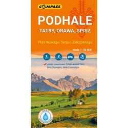 Podhale, Tatry, Orawa, Spisz mapa laminowana skala 1 : 50 000 motyleksiazkowe.pl