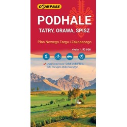 Podhale, Tatry, Orawa, Spisz mapa skala 1 : 50 000 motyleksiazkowe.pl