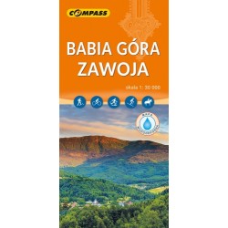 Zawoja. Babia Góra mapa laminowana skala 1 : 30 000 motyleksiazkowe.pl