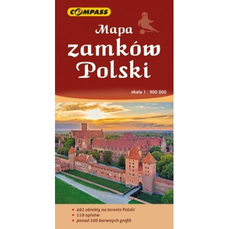 Mapa zamków Polski skala 1 : 900 000 motyleksiazkowe.pl