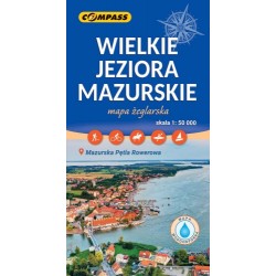 Wielkie Jeziora Mazurskie mapa żeglarska laminowana skala 1 : 50 000 motyleksiazkowe.pl