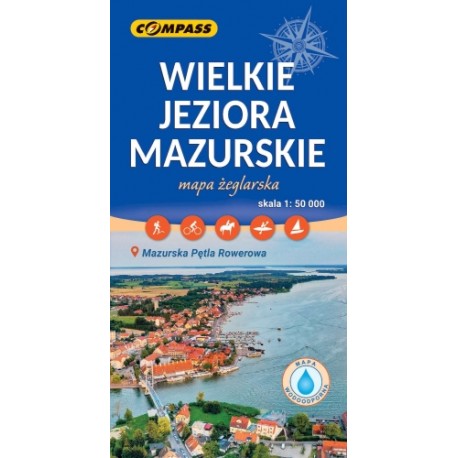 Wielkie Jeziora Mazurskie mapa żeglarska laminowana skala 1 : 50 000 motyleksiazkowe.pl
