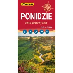 Ponidzie Szlak kajakowy Nidy mapa skala 1 : 75 000 motyleksiazkowe.pl