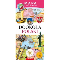 Mapa z naklejkami Dookoła Polski motyleksiazkowe.pl