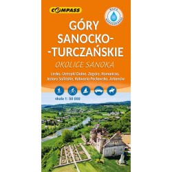 Góry Sanocko-Turczańskie. Okolice Sanoka mapa laminowana skala 1 : 50 000 motyleksiazkowe.pl